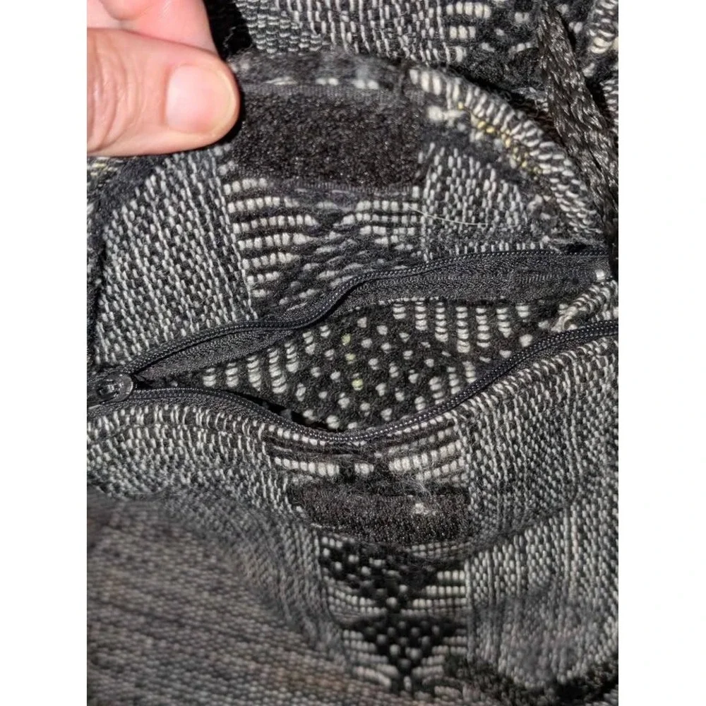 Pinzon Black White Mexican Artesanal Woven Backpack Boho Hippie Festival‎ Bag